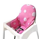 ZARPMA Sitzbezüge Kissen Kompatibel für Ikea Antilop Hochstuhl , Waschbar Faltbarer Baby Hochstuhl Bezug Kinder Sitz Covers Stuhlkissen(Rose)