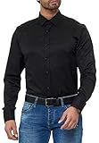 Redbridge Red Bridge Herren Hemd Basic Design Regular Modern Fit Langarm Bügelleicht , XXL, Schwarz