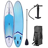 SUP Board Stand up Paddle Paddling Surfboard Pro 3 Modelle 320x76x15cm aufblasbar Alu-Paddel Hochdruck-Pumpe Rucksack Kick-Pad 120KG Blau
