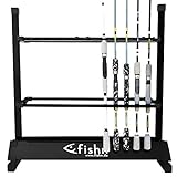 FISHN® Rutenständer für 24 Angelruten aus hochwertigem Aluminium, Rutenhalter, Angelrutenhalter - 72 x 70 x 30 cm