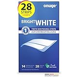 Onuge Bright White Teeth Whitening Strips – Bleaching-Strips zur Zahnaufhellung – Ohne Peroxid – 28 Streifen für 14 Tage