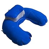 Reisekissen mit zusätzlicher Nackenstütze Nackenhörnchen für eine entspannte Reise - Kissen für Flugzeug & Auto - Nackenkissen Memory Foam (Blau, 13.8 * 10.2 * 10.2 in)