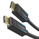 KabelDirekt – 8K DisplayPort (DP zu DP) Kabel – 3m (Übertragungsraten von bis zu 32,4 Gbit/s, UHD mit 8K / 60Hz oder 4K / 120Hz, HBR3, DSC, HDR 10, Stecker mit Verriegelung)