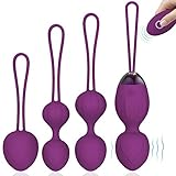 oGoDeal Beckenbodentrainer Kugeln Set für Frauen Silikon Kegel Balls Mit 10 Vibrationsmodi Beckenbodentraining Kugeln Für die Blasenkontrolle und Straffung und Stärkung Ihres Beckenbodens