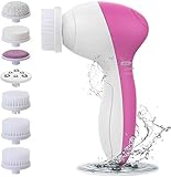 Gesichtsbürste, PIXNOR [Neueste 2021] Elektrische Gesichtsreinigungsbürste 7 in 1 Wasserfest Gesicht bürste mit 2 Stufige Rotations Geschwindigkeiten, Tiefenreinigung Sanfte Exfoliation