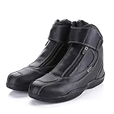 MOTUO Wasserdicht Motorradstiefel aus Leder Winddicht Motorrad Stiefel Tourenstiefel Rider Motocross Schuhe für Damen Herren Winter,Schwarz,45EU