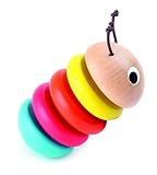 Small Foot by Legler 4760 Holz-Greifling als Bunte Raupe, Mehrfarbig