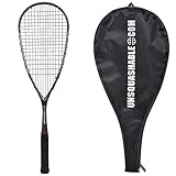 Unsquashable Squashschläger Inspire Y-8000, Long-String, 100% Carbon4 mit Kevlar, Profiracket mit max. Power, 296169 & Unsquashable 3/4 Squash-Schlägerhülle, 299998