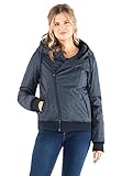 Sublevel Damen Winter-Jacke mit Kapuze warm gefüttert Blue L