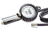 Wonder, Reifenfüller gaugeung EURODAINU 1991/CEE von Michelin, Dual Skala Bar (0,7–12) – PSI (10–174) Ø80 mm Manometer, 150 cm Schlauch, für Standard-Norm-Ventile