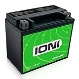 IONI ITX12-BS 12V 10Ah AGM Batterie kompatibel mit YTX12-BS versiegelt/wartungsfrei Akkumulator Motorradbatterie