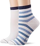ESPRIT Damen Socken Colorful Stripe 2er Pack - Baumwollmischung, 2 Paar, Weiß (White 2000), Größe: 39-42