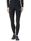 Ultrasport Damen Laufhose mit Kompressionswirkung und Quick-Dry-Funktion Lang, Schwarz/Neon Gelb, XS