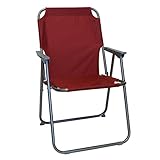 Wohaga® Campingstuhl mit Armlehnen, klappbar, Rot, Klappstuhl Faltstuhl Gartenstuhl Strandstuhl Anglerstuhl