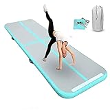 FBSPORT Airtrack Matte, 20CM Dicke Aufblasbare Gymnastikmatte, Länge 4M Tumbling Matte, Yogamatte, Turnmatte mit Tragetasche, Fitnessmatte für Gym, Training, Zuhause, Yoga
