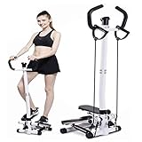 K-DD Twist Stepper mit Haltegriffen und Display zuhause und Büro Hydraulic Stepper, kompakt, Trainingscomputer mit Kalorienzähler, Beine Po Fitness, Ganzkörper-Training, abnehmen