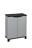 Kunststoffschrank Madera, im Rattan Design mit einem verstellbaren Einlegeboden mit 20kg Tragkraft - mittlere Version