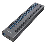 Sabrent USB 3.0 20 Port Aluminium HUB mit Netzschaltern und LEDs, inklusive Netzteil (HB-PU16)