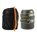 Unibell esbit kocher, Compact Aluminiumlegierung Topfset Faltbarer Handgriff mit Aufbewahrungstasche for Outdoor-Camping Überleben Camping kocher