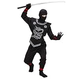 Widmann 74526 - Kinder Kostüm Ninja, Anzug und Maske, Größe 128
