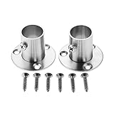 2pcs Flansche aus Edelstahl für Kleiderschrank, Rohrleitung, Stütze und Halterung, Verbindung zwischen Rohren, Kleiderstangehalter-19mm