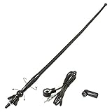 tomzz Audio 1000-001-1 Hochflexible Universal Gummi Antenne AM/FM(UKW), ca. 1,3m Kabel, DIN+ISO Antennenstecker