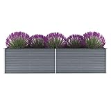 vidaXL Hochbeet Verzinkter Stahl 320x80x77 cm Grau Gartenbeet Pflanzbeet