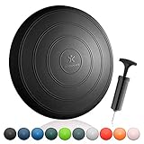 BODYMATE Ballsitzkissen Comfort inkl. Pumpe SCHWARZ 33cm Durchmesser - Balance-Kissen, Sitzballkissen, Luftkissen, Balance Pad - Core-, Fitness-, Reha-, Koordinations- und Rückentraining