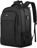 MATEIN Großer Laptop Rucksack 17 Zoll Laptoptasche für Schule Arbeit mit USB Ladeanschluss Anti Diebstahl Business Reisen Rucksack für Notebook wasserdichte Schulrucksack Herren Damen - Schwarz