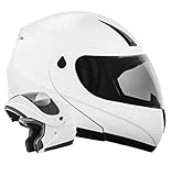 ATO Moto K71 Weiß Klapphelm Integralhelm Motorradhelm Jethelm ECE 22-05 Größe: (S 55/56cm)