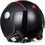 ARMOR Helmets AV-84 Motorrad-Helm, ECE Visier Leather-Design Schnellverschluss Tasche, XS (53-54cm), Mehrfarbig/Germany