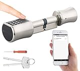 VisorTech Smart Lock: Elektronischer Tür-Schließzylinder, Fingerabdruck, Zahlencode & App (Türschließzylinder)