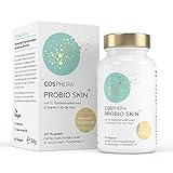 Probio Skin Kapseln Hochdosiertes Probiotikum Vegan I Probiotika & Präbiotika speziell für die Haut - Angereichert mit Bio Inulin, Vitamin A und Konjak Wurzelextrakt - 60 Kapseln