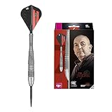 Target Darts Phil Taylor Power 9-Five Gen 7 22G 95% Tungsten Swiss Point Steel Tip Darts Set Wolfram Dartpfeile, Grau, Schwarz und Rot, 22 g