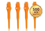 OLYMPOO - 500 STK.Profi Dartspitzen Kunststoff für elektronische Dartscheibe - 2ba klein Gewinde - Dartpfeile Spitzen aus Plastik (ORANGE)