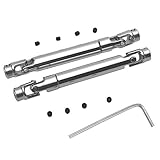 Tree2018 RC Auto Antriebswelle, 2 Stück Metall Universal RC Antriebswelle Upgrade Teile Zubehör für 1/10 RC Crawler Axial SCX10 D90 Redcat Gen7 / Pro mit Schraube L Teye Schraubenschlüssel