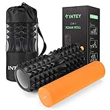 INTEY Faszienrolle Fitness Foam Roller Gymnastikrolle, Massagerolle, Schaumstoffrolle zur Triggerpunkt-Selbstmassage und Verbesserung des Bindegewebes mit Tragetasche beim Faszientraining