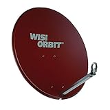 WISI Orbit Line Satelliten Offset-Antenne OA38I in Rotbraun – 80cm Reflektor mit 40mm LNB-Halterung, Feedarm und Mastschellen – Komplette Sat Antenne mit Montagezubehör