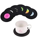 Allbusky, Farbiger Untersetzer, Tasse, Unterlage, Runde Tassenunterlage, Gutes Geschenk Record Style