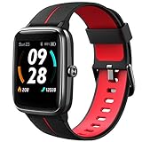 Lintelek Smartwatch 1.3 Zoll Touch Farbdisplay Screen mit GPS 5ATM Wasserdicht Smart Watch mit Herzfrequenzmesser Schlafmonitor Fitness Tracker Wettervorhersage Sportuhr Schrittzähler für Damen Herren