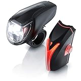 StVZO LED Fahrradbeleuchtung Set mit Akku - Fahrradlampen Set - Vorderlicht und Rücklicht - mit StVZO Zulassung - Fahrradlicht mit Schnellbefestigung - Fahrradlicht Fahrradlampe Fahrradleuchte