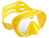 Seac Unisex – Erwachsene Mantra rahmenlose Tauchmaske Kinder aus farbigem Silikon, gelb, Standard