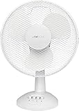 Clatronic VL 3602 Tischventilator 30 cm Durchmesser, oszillierend, 3 Geschwindigkeitsstufen, Neigungswinkel verstellbar, weiß