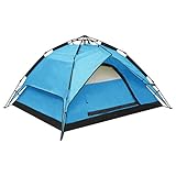 vidaXL Pop Up Campingzelt 2-3 Personen Sekundenzelt Wurfzelt Zelt Outdoor Trekkingzelt Kuppelzelt Camping Strand 240x210x140cm Blau