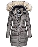 Navahoo Damen Winter Jacke Mantel Parka warm gefütterte Winterjacke B383 [B383-Paula-Grau-Gr.XXL]