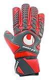 Uhlsport Erwachsene Torwarthandschuhe Aerored Absolutgrip HN, Dark grau/Fluo rot/weiß, 11, 101105502