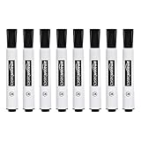 Amazon Basics - Trocken abwischbare Whiteboardmarker, geruchsarm, mit Keilspitze, 8er-Pack, Schwarz