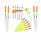 rokoo 15 pcs/Set Schwimmer zum Angeln Angelzubehör viele Größen Süßwasser Schwimmkörper Vertikal Schwimmkörper Set