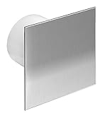 Ø 100 mm Design Badventilator Edelstahl mit Rückstauklappe WTI100S Lüfter Ventilator Front Wandlüfter Badlüfter Ventilator Einbaulüfter Bad Küche leise 10 cm