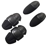 ATAIRSOFT Taktische Militär Paintball Ellbogenschützer Knieschützer Knieschoner Set Airsoft Kampfschutz Sicherheits-Gang Schwarz